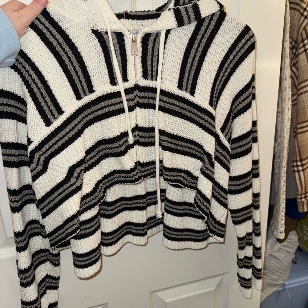 Striped Knit Hoodie